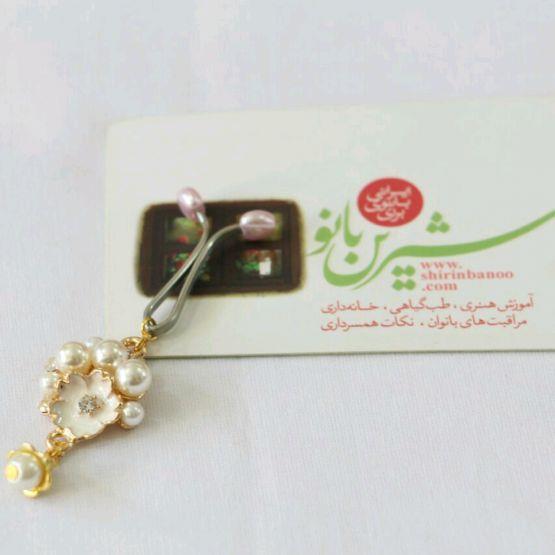گیره روسری گل و مروارید